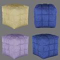 Plush Quilted Ottoman Poufs In Multiple Vibrant Colors For Living Room