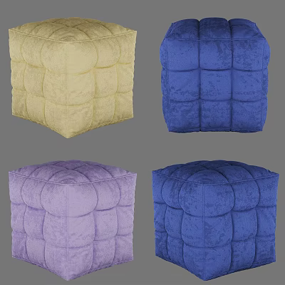 Modern velvet stool 3d model