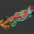 Red Formula Race Car Featuring Streamlined Design Black Wheels And Aerodynamic Rear Wing