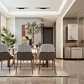 Modern Living Dining Room Interior Design With Sofa Coffee Table And Decorative Painting