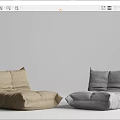 Modern Comfortable Bean Bag Chair in Gray and Brown for Living Room Decor