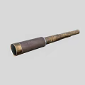 Vintage Brass Telescope With Leather Wrapped Body And Handheld Design