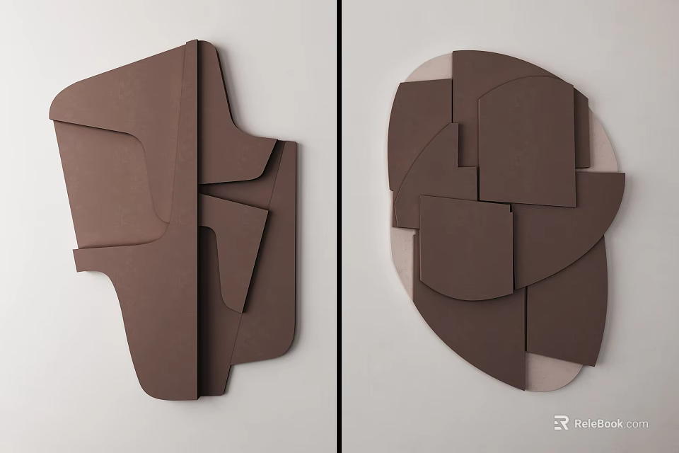 Modern Abstract Geometric Wall Decor Art Pieces 3d model 