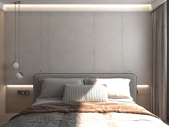 Modern bedroom background wall 3d model