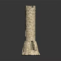 Light Colored Decorative Tower Model With Layered Stone Texture And Base Opening 3d model