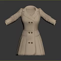 Beige Double Breasted Long Sleeve Coat With Elegant Design For Women