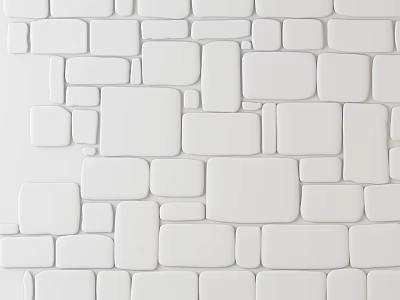 White Irregular Tile Wall With Textured Surface For Modern Interior Design 3d model