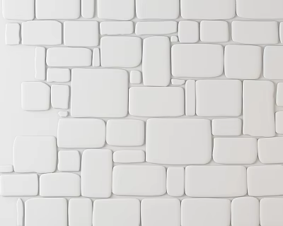 White Irregular Tile Wall With Textured Surface For Modern Interior Design 3d model