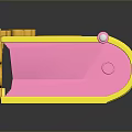Colorful Pink And Yellow Decorative Storage Box With Gold Lock And Ornaments