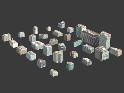 Urban Building Complex With Various Modern Architecture And Different Height Structures 3d model