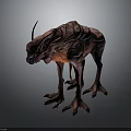 3D Fantasy Creature Character With Pink Spotted Body Horns Claws And Glowing Parts