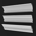Three White Decorative Components With Ornamental Patterns For Architectural Design