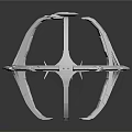 White Circular Mechanical Structure Model With Support Arms And Inner Details