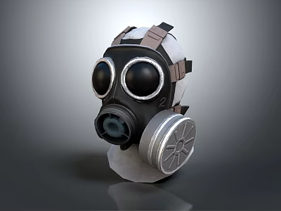 Fire Safety Equipment Gas Mask With Modern Design And Protective Filter Canister 3d model