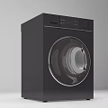 White Front Loading Washing Machine With Sleek Design And Control Panel In Minimalist Setting 3d model