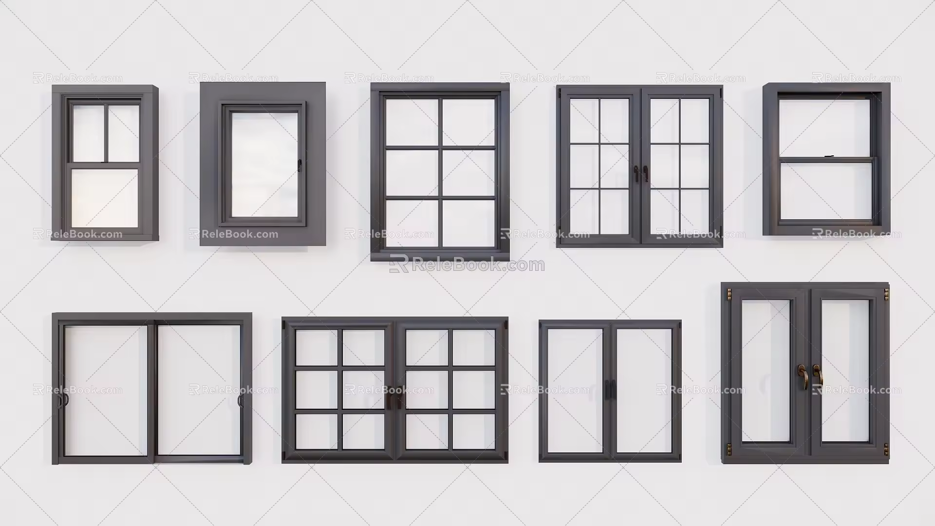 Modern sliding window glass window 3d model
