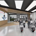 WORLD FUN Electric Scooter Store With Modern Interior And Large Screen 3d model