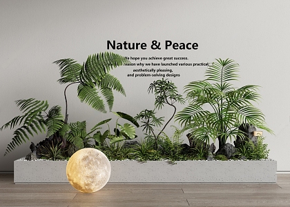 Plant pile lunar lamp indoor landscape simulation plant 3d model