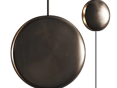 Modern Round Floor Lamp With Black Metal Shade And Gold Accent Design 3d model