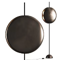 Modern Round Floor Lamp With Black Metal Shade And Gold Accent Design