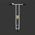 Silver Frame Scooter With Large Wheels Black Handlebar Small Device On Black Reflective Surface
