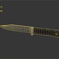 Handmade Weapon With Sharp Metal Blade Black Handle And Golden Accent 3d model