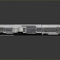 Futuristic Silver Pistol With Black Textured Grip And Nexus 7 Tech Design