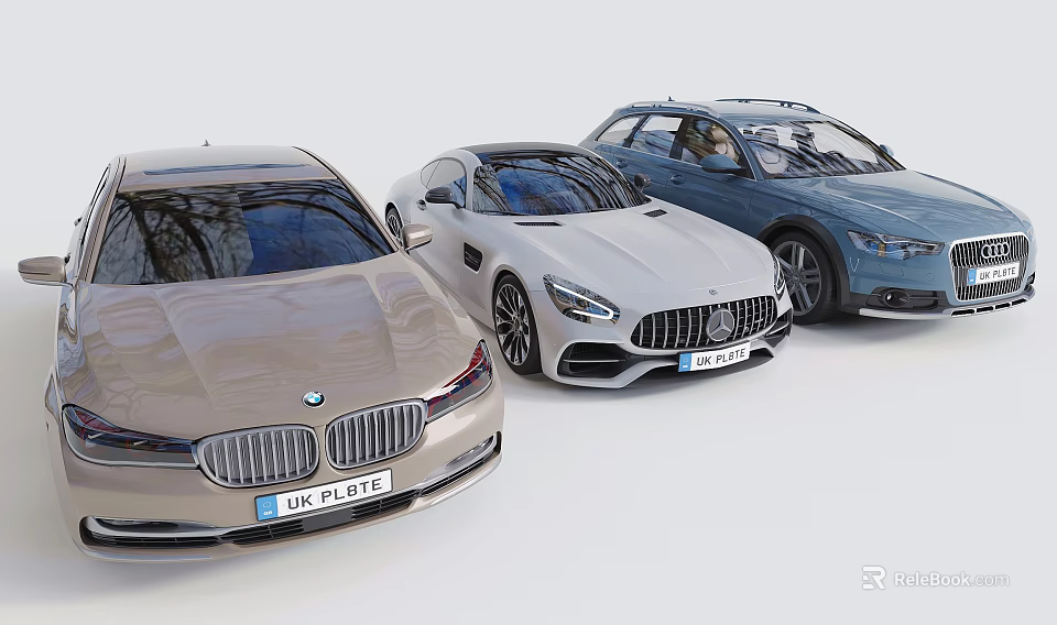 Luxury Car Collection Featuring Sedan Sports Car SUV With Modern Design And Stylish Look 3d model 