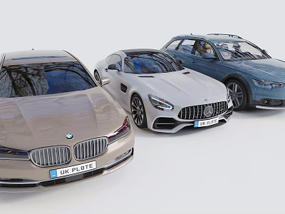 Luxury Car Collection Featuring Sedan Sports Car SUV With Modern Design And Stylish Look 3d model