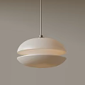 Modern White Pendant Light With Double Layered Dome Design For Contemporary Home Decor
