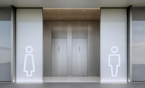 Tech Restroom Facade 3d model