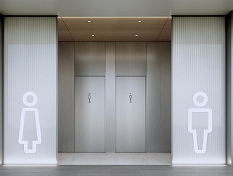 Tech Restroom Facade 3d model