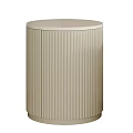 Modern Round Top Coffee Table With Vertical Stripe Design In Beige Color 3d model