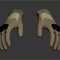 Beige Daily Use Gloves With Black Palm Reinforcement And Comfortable Finger Design