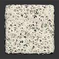 Porous White Cube With Intricate Hole Pattern On Textured Surface 3d model