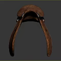 Brown Leather Sports Equipment Saddle with Black Accent and Quilted Pattern
