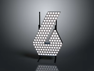Modern LED Lighting Combination With Geometric Design And Multiple Bulbs On Stand 3d model