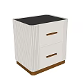 Modern White Nightstand Design With Two Drawers Gold Handles And Metal Base