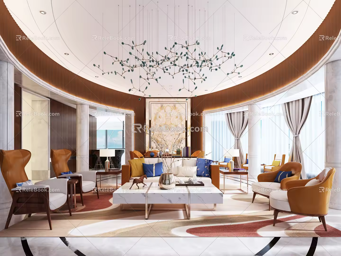 Modern reception area 3d model