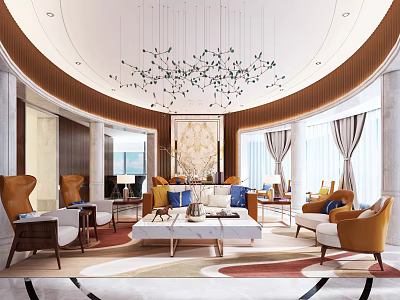 Modern reception area 3d model