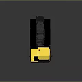 Yellow Hyster Industrial Truck Featuring Red Warning Light And Green Grille