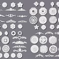 Various Decorative Carvings With Intricate Floral And Geometric Patterns