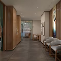 Chinese Style Beauty Hair Salon With Wooden Furniture Scalp Care And Reception Area