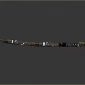 Detailed Train Model With Multiple Blue Yellow Gray Carriages And Shiny Surface Design