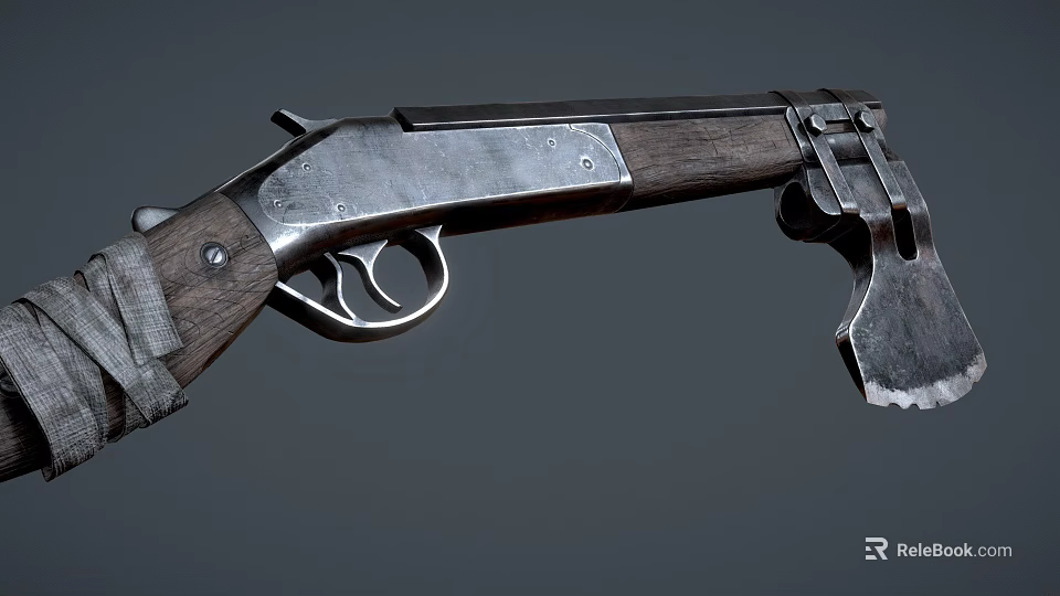 Vintage Shotgun Weapon With Wooden Stock Metal Barrel Trigger And Retro Design Features 3d model 