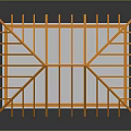 Bright Orange Wooden Roof Truss Building Structure With Two Figures Below