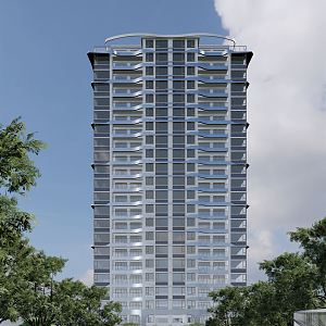 Modern Residential Building High-rise Residential Building 3d model