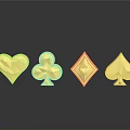 Golden Playing Card Suits Decorative Household Items With Heart Club Diamond Spade