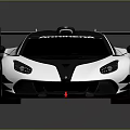 White Racing Car With Black Roof Rear Wing Streamlined Design And Sporty Wheels