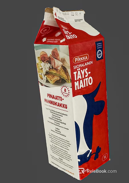 Pirkka Pinnarti Pannukakku Pancake Mix With Finnish Whole Milk And Red Cow Design Packaging 3d model 